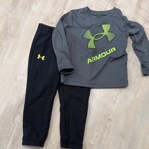 Under Armour Charcoal and Black Kids Set